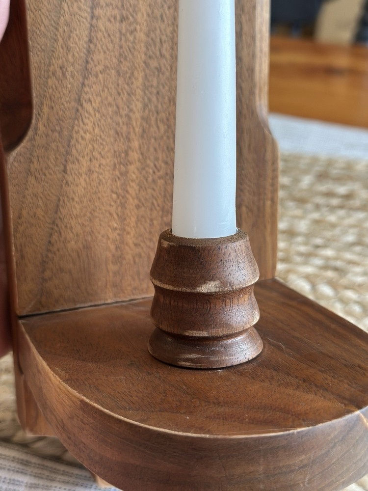 Vintage Wood, Wall Mounted Candlestick Holder