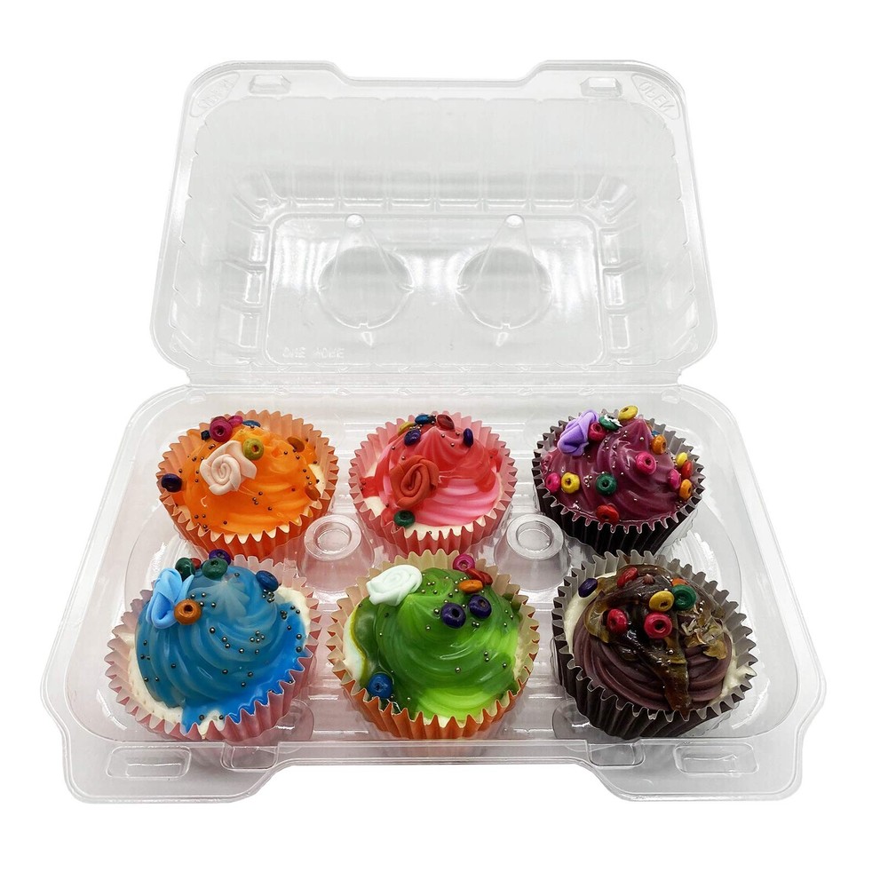 Clear Cupcake Containers12pc Plastic Disposable High Dome Cupcake Boxes 6 Compar