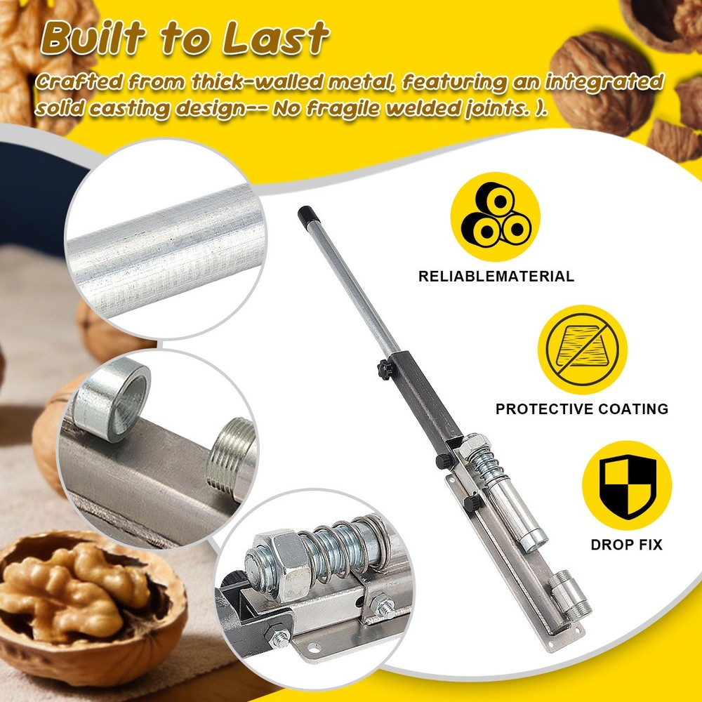 Black Walnut Nut Cracker, Wall-mounted Nutcracker, Heavy Duty iron - Unpainted