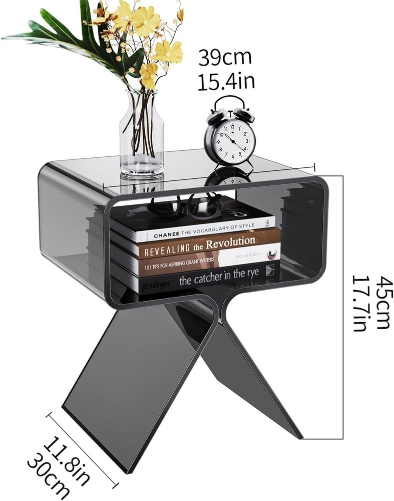 solaround Acrylic Nightstand Side Table Modern Design