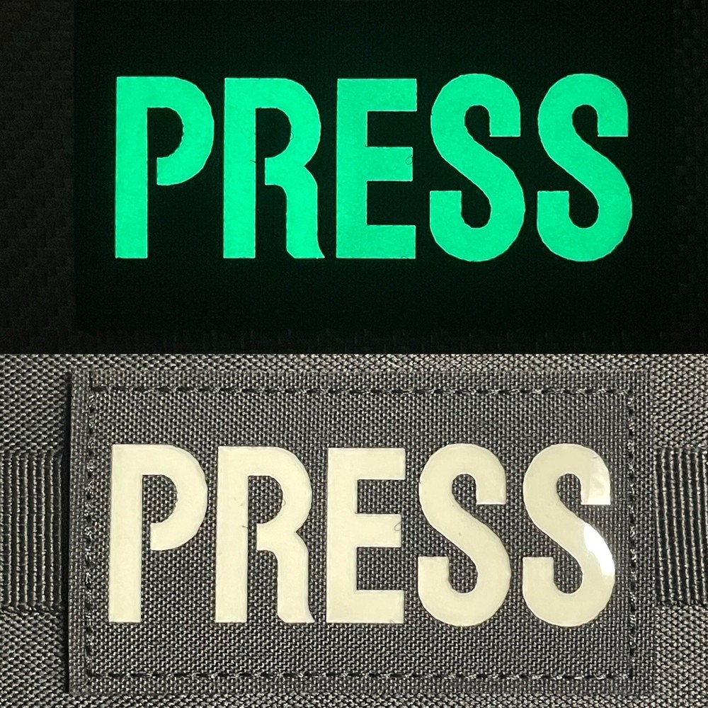 Press Reflective GITD Glow Tactical Duty Patch Hook Loop Backing