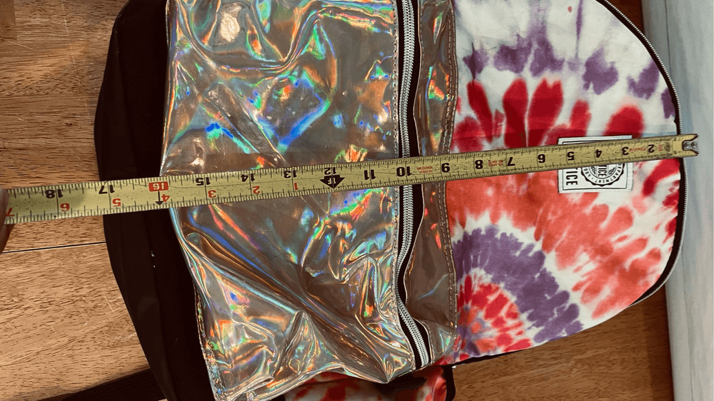 JUSTICE LARGE PINK AND PURPLE TIE DYE BACKPACK