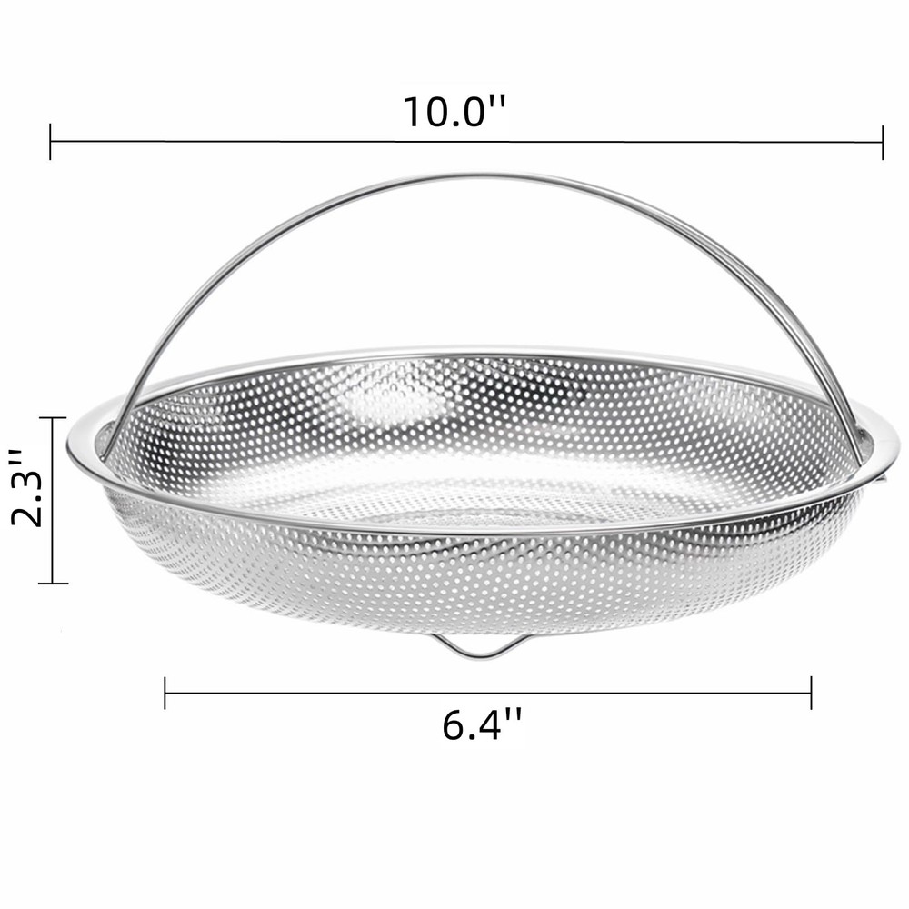 3 Pack Steamer Basket for Cooking, Micro-Perforated Strainer Colander Set, St...