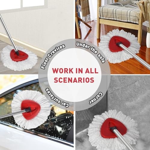 12-Pack Spin Mop Replacement Heads Compatible with Ocedar White-12pack(1-tank)
