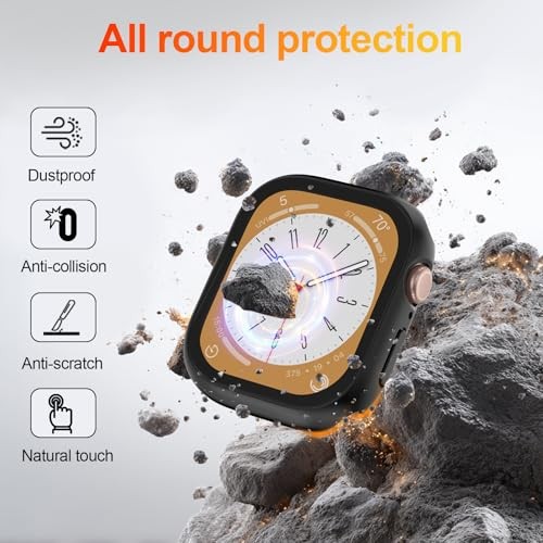 AUDOZ [2 Pack] Case for Apple Watch Screen 40mm Matte Black+Matte Black