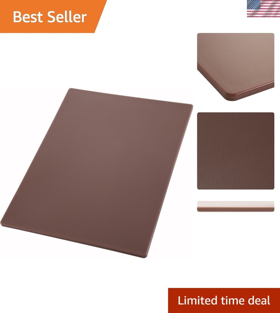 12" x 18" Dishwasher Safe Cutting Board - Brown Polyethylene for Safe Cooking