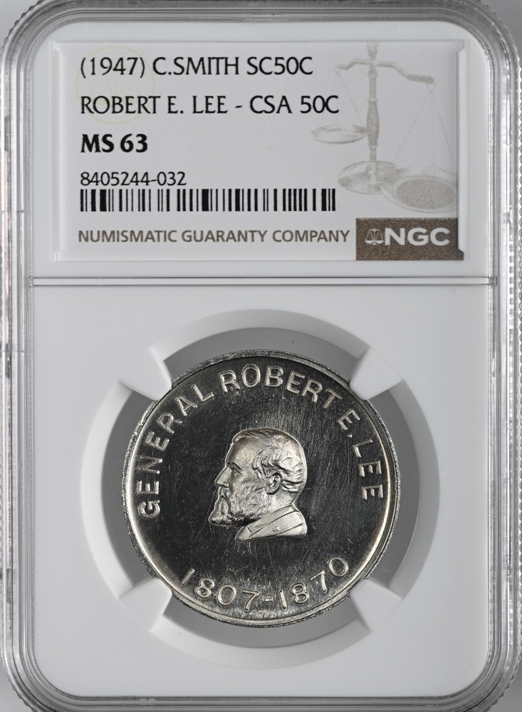 1947 50C ROBERT E. LEE (CSA) C SMITH SO-CALLED HALF DOLLAR NGC MS63 #8405244-032