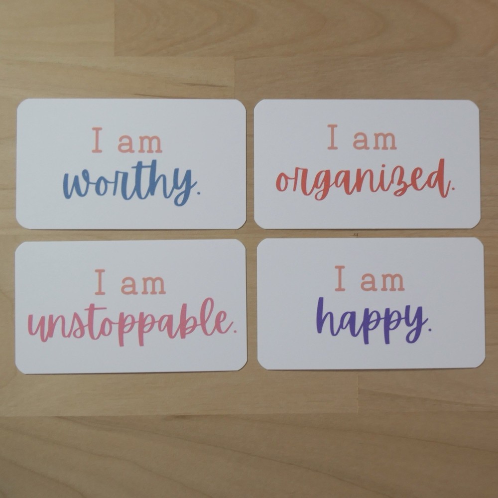 Positive Affirmations 20 Card Deck, Guided Journal Prompts, Mindfulness Practice