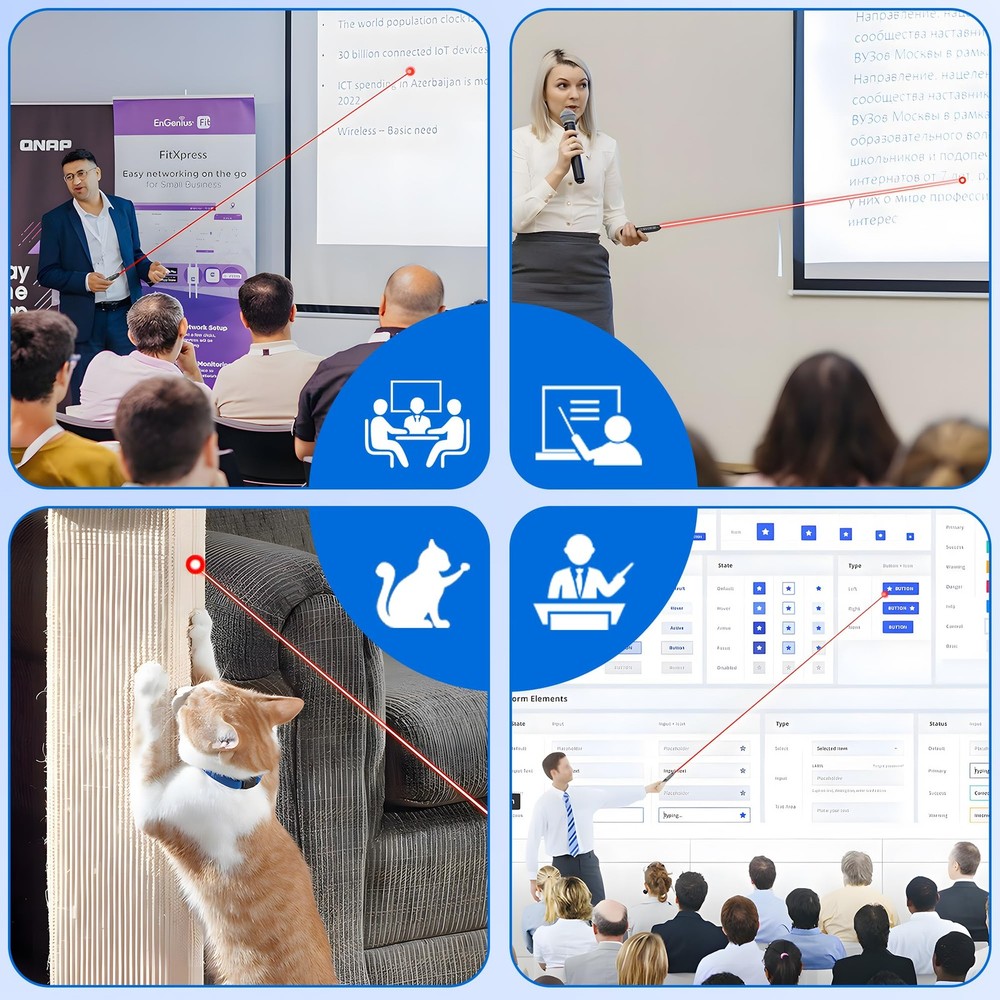 Presentation Clicker for PowerPoint with Red Laser Pointer and Timer, Wireles...