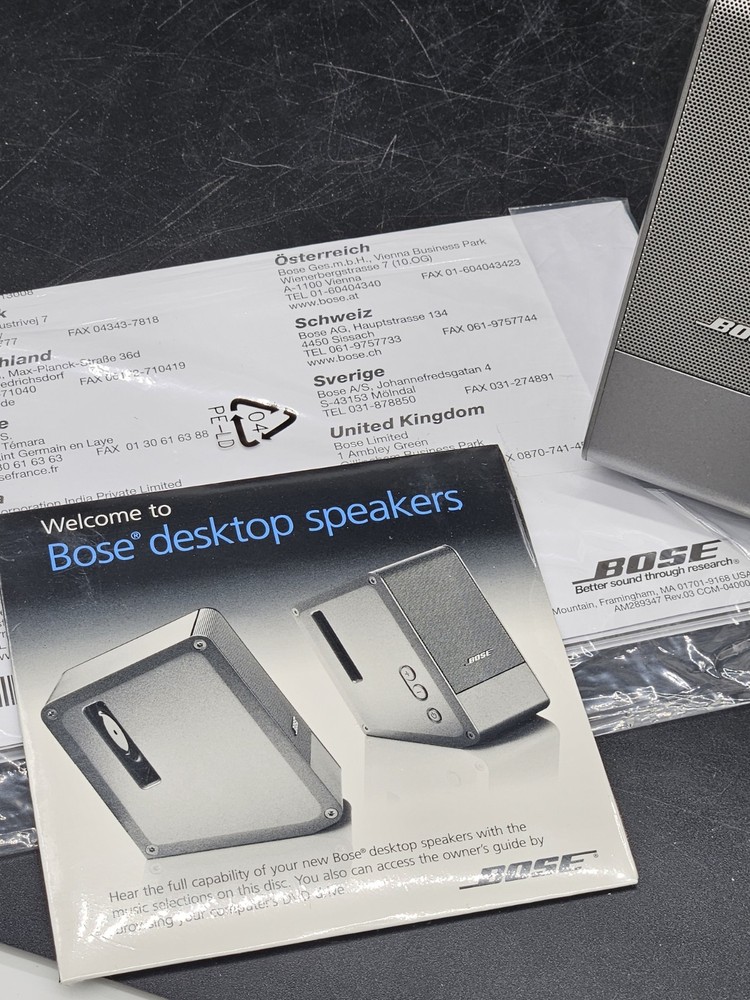 Bose Computer MusicMonitor Computer Speakers Desktop PC Silver Bose Sound