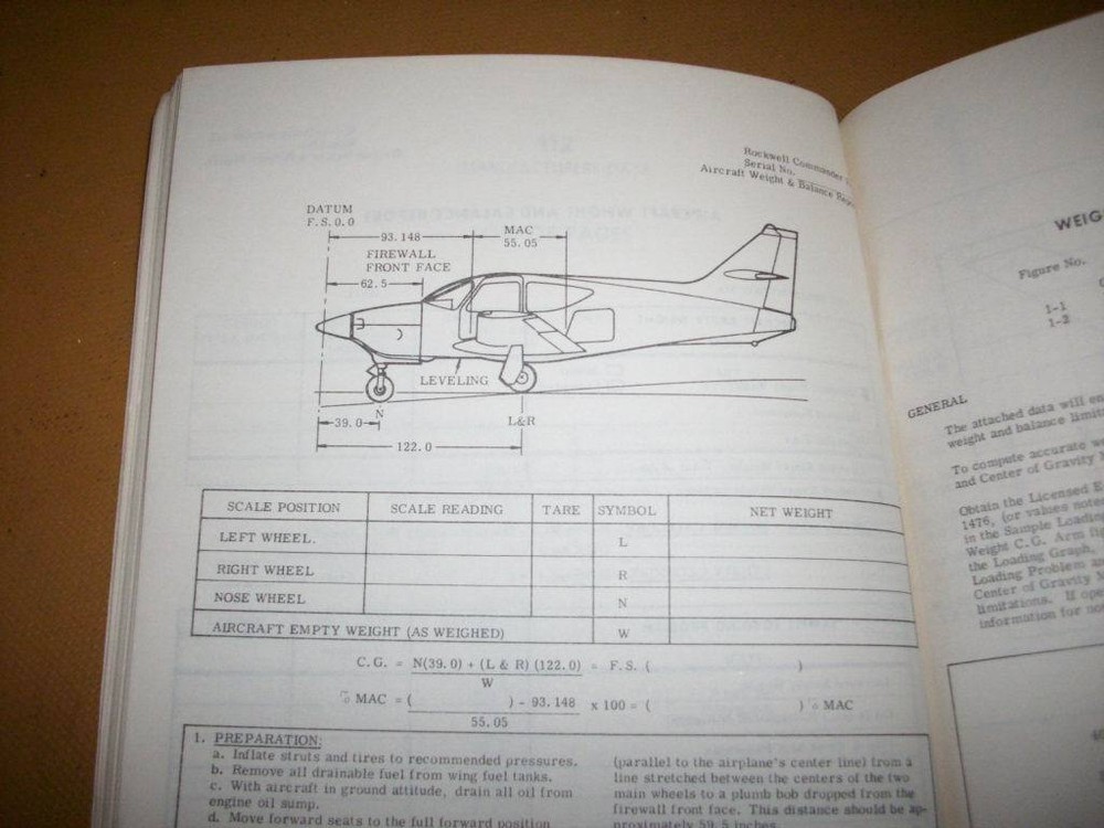 Rockwell International Model 112A Flight Manual & Manufactures Data