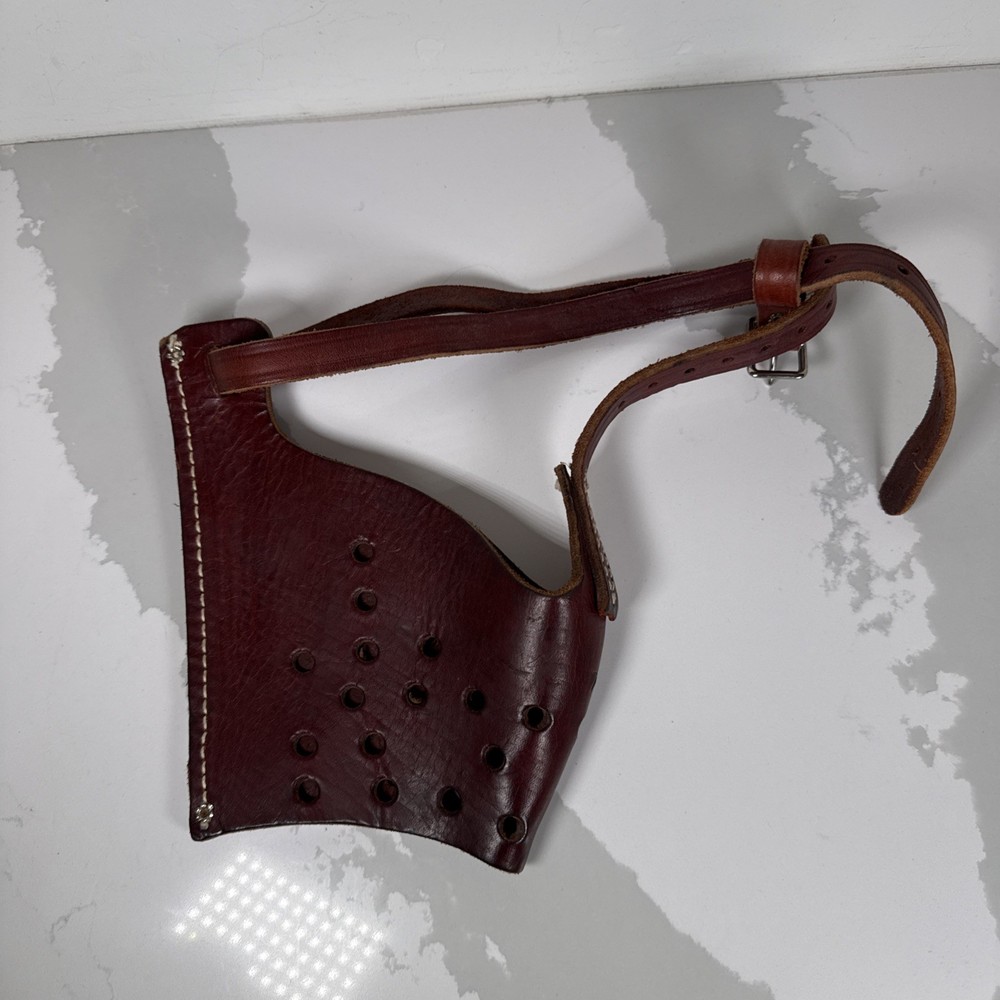 Vintage Thick Leather Dog Muzzle Large - XLarge adjustable strap*