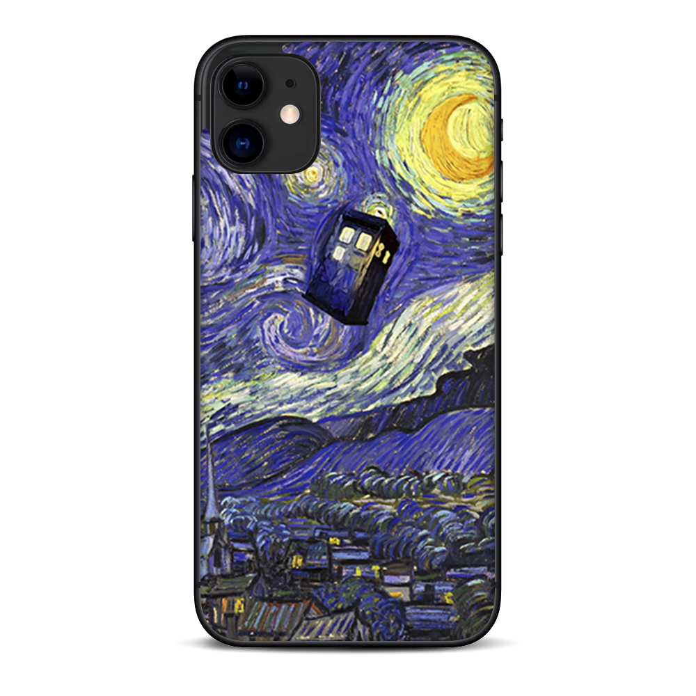 Skins Decal Wrap for Apple iPhone 11 - Tardis Starry Night