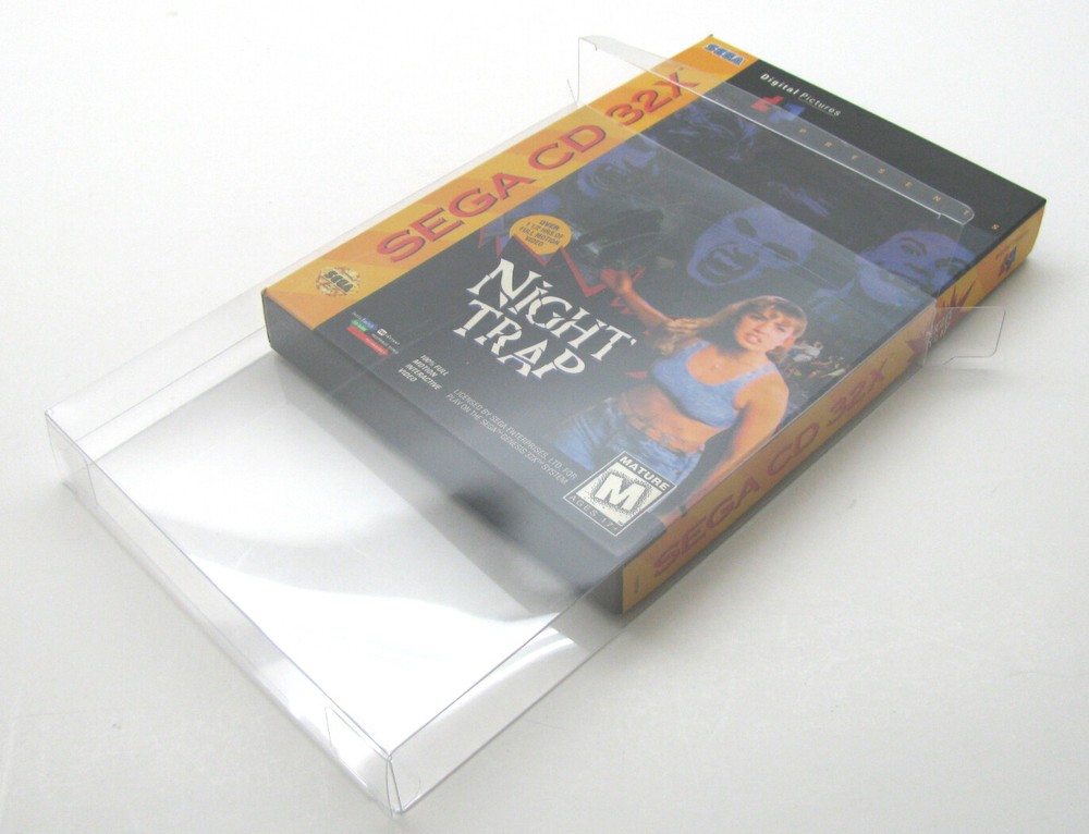 10x SEGA CD 32X CIB - CLEAR PROTECTIVE BOX PROTECTOR SLEEVE CASE (READ!)
