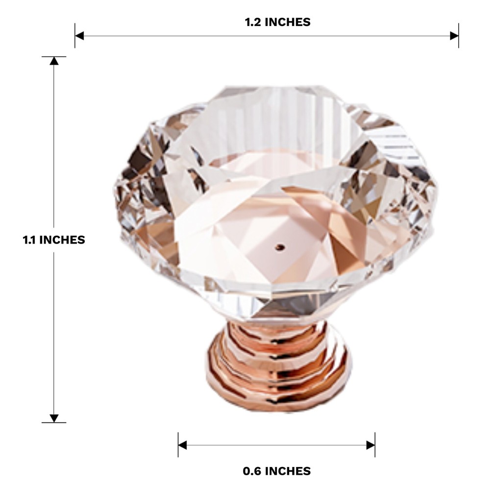 Rose Gold Crystal Knobs – Elegant Cabinet Drawer Pulls, Home Hardware
