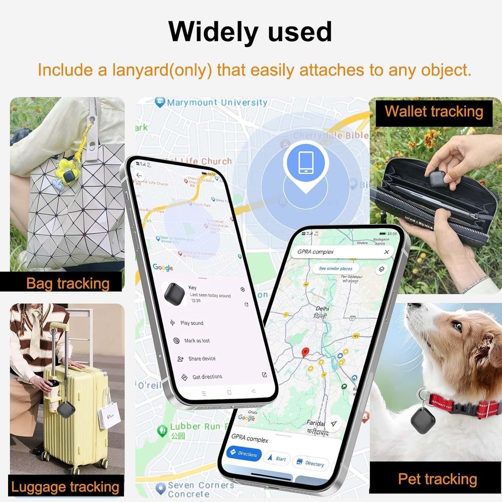 Secure 2-Pack Bluetooth Tracker for Android - Global Network & Waterproof Design