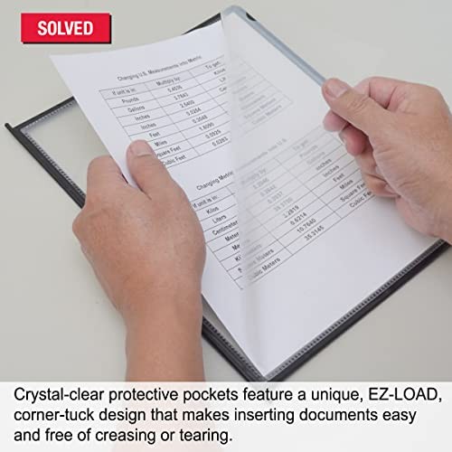 AdjustaView Easy-Load Replacement Pockets 10-Pack, Black Pockets & Tabs Black