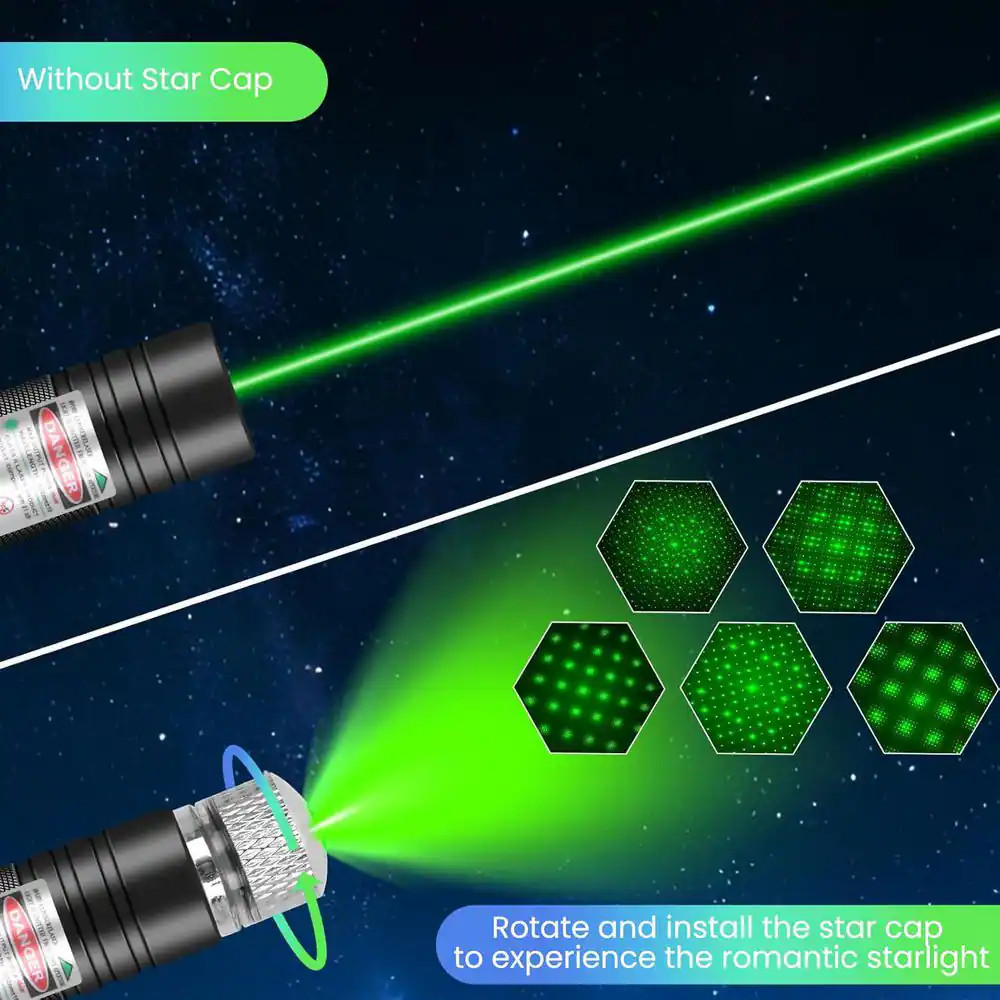 Green Laser Pointer High Power Long Range for Astronomy Outdoors Screen Multiple