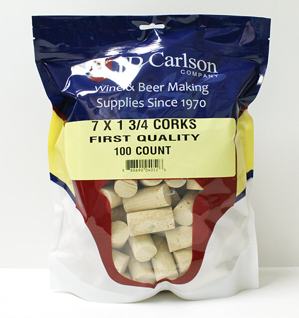 Wine Corks #7  1-3/4 First Quality 100 count