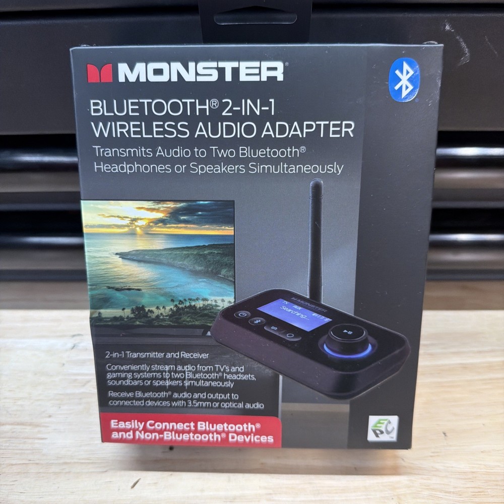 Monster Bluetooth Transmitter & Receiver, 2-in-1 Bluetooth Audio Adapter.   D