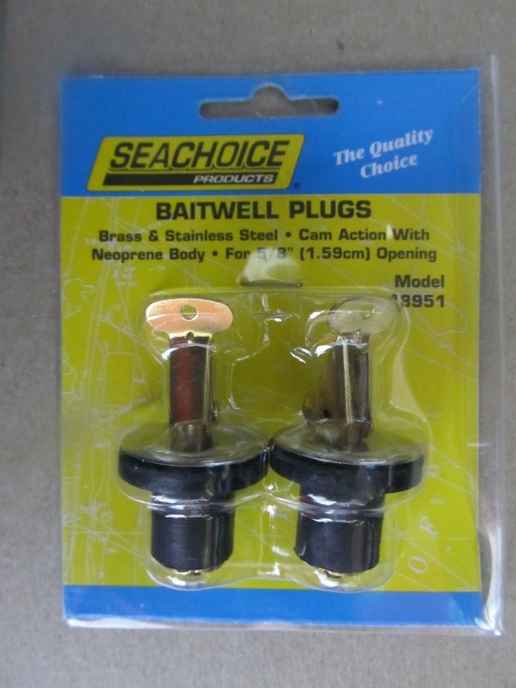 2 Pack of 5/8 Inch Deck, Livewell and Baitwell Drain Plugs for Boats #18951 NEW