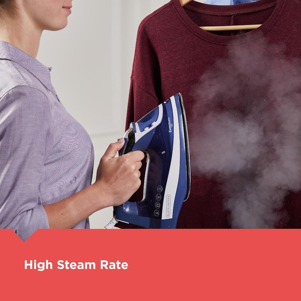 Black & Decker One Step Steam Iron Smart Steam Control (Navy)