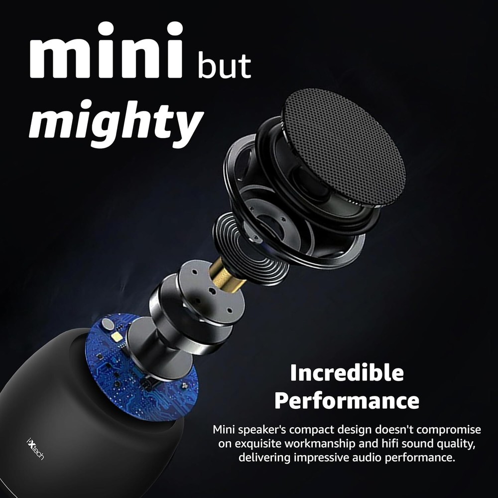IXTECH – Portable Bluetooth Speaker with Remote Shutter and Built-in Microphone,