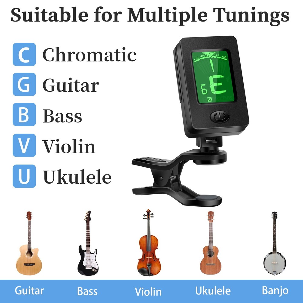Guitar Tuner, Accessories with Picks, Capo, Capo Black