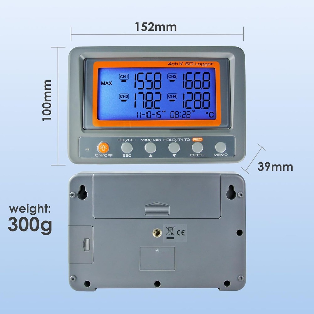 Digital 4 Channel Thermocouple Thermometer Temperature Desktop Data Logger