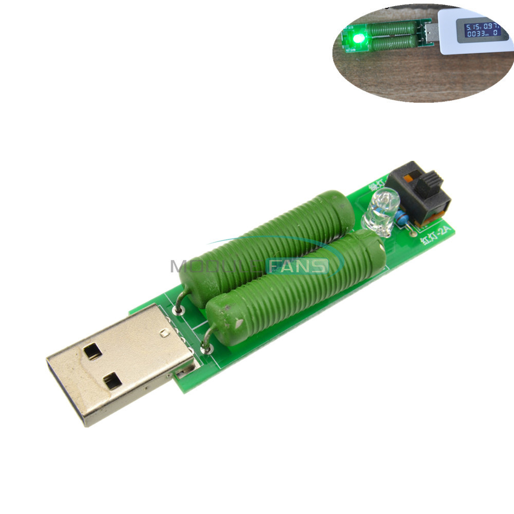 USB Load Resistance Adjustable Power Resistors With switch 2 current 5V 1A/2A
