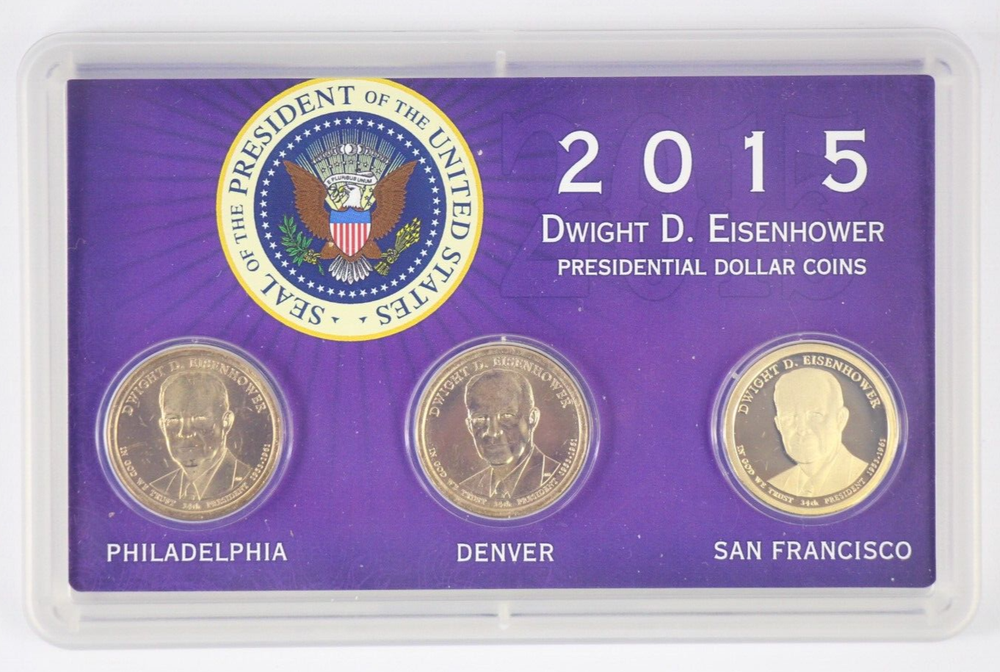 2015 PDS Edition Presidential Dollars Dwight D. Eisenhower in Original Box