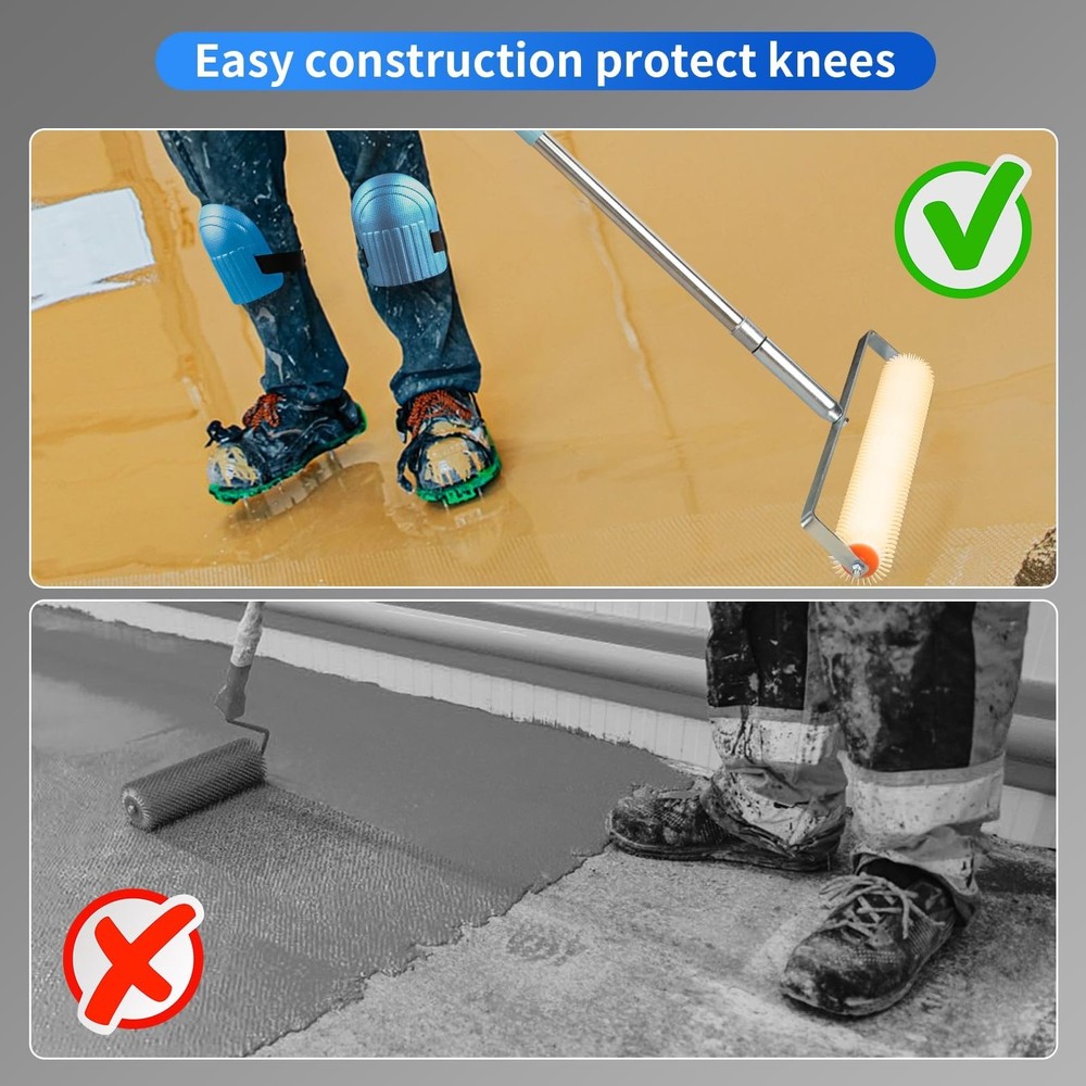 Upgraded Self-Levelling Cement Tool Kit - Floor Construction Roller Spike Sho...