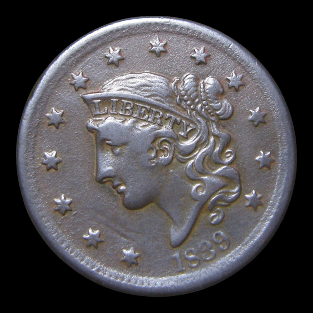 1839 Coronet Head Large Cent Penny ---- Nice Coin ---- #KK414