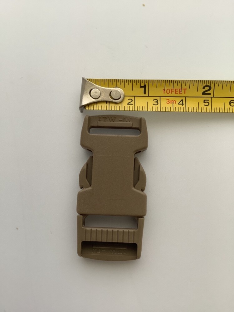 4 ITW Nexus 20 mm Buckle Quick Release Backpack Webbing Strap Plastic Clip Tan