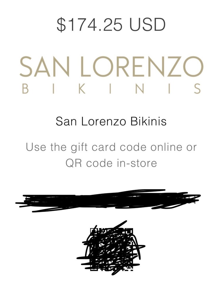San Lorenzo Bikinis Gift Card