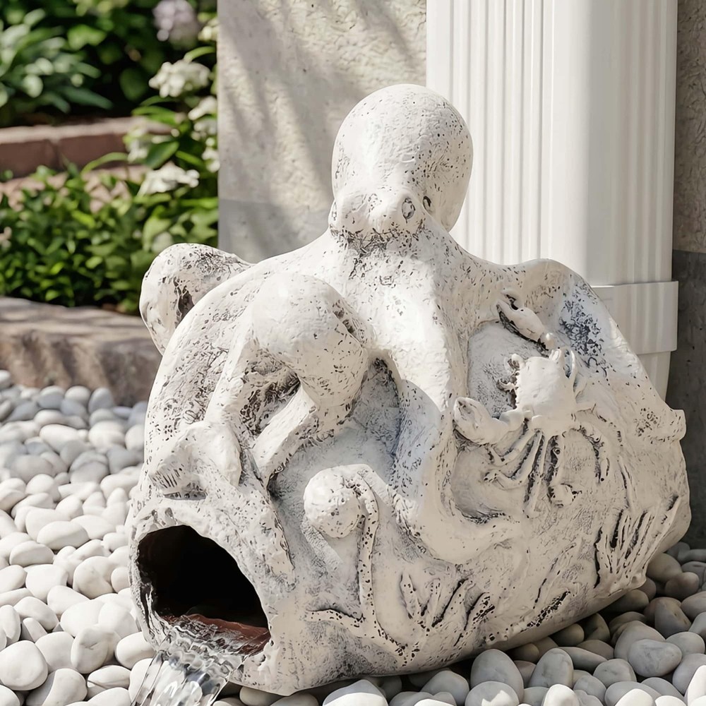 Octopus Gutter Diverter, Rain Gutter Extender, Eco-Friendly Resin Sculpture