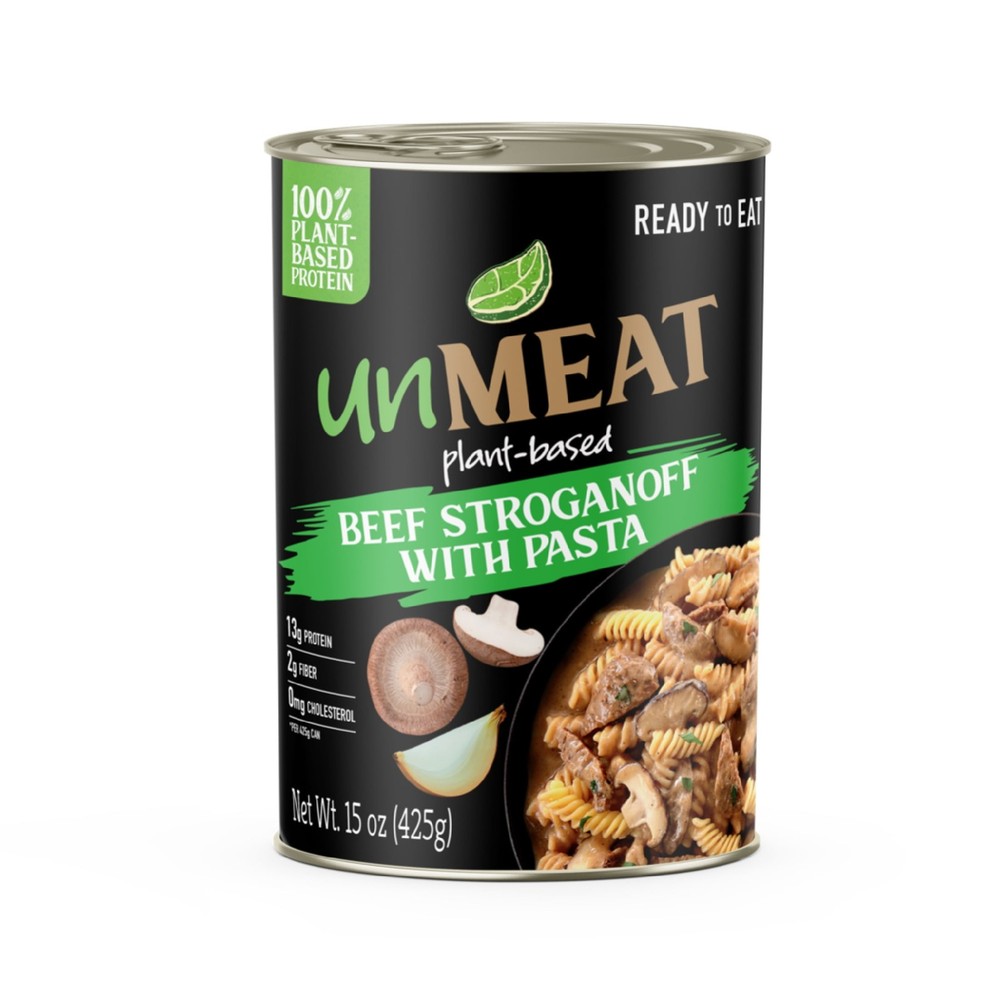 (2 pack) unMEAT Plant-Based Beef Stroganoff with Pasta, 15oz Can