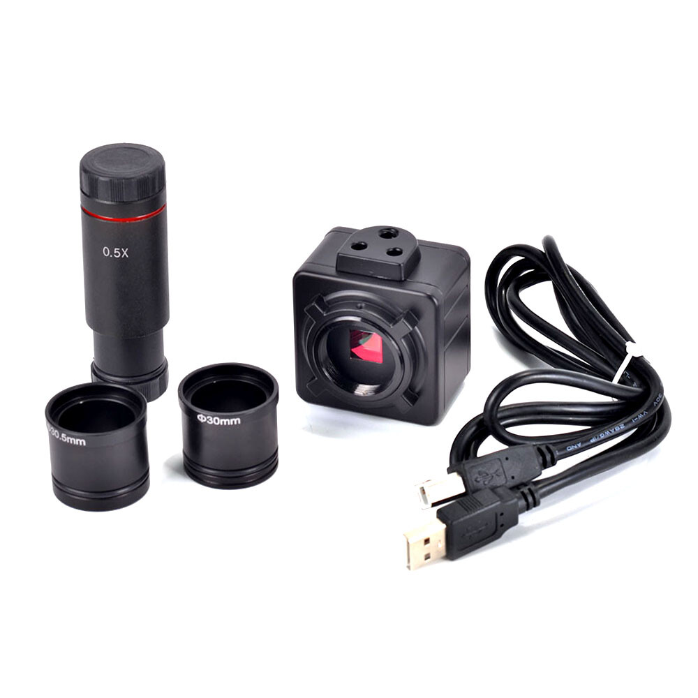 5MP USB CMOS Camera HD Digital Electron Microscope Eyepiece W/C Mount Adapter