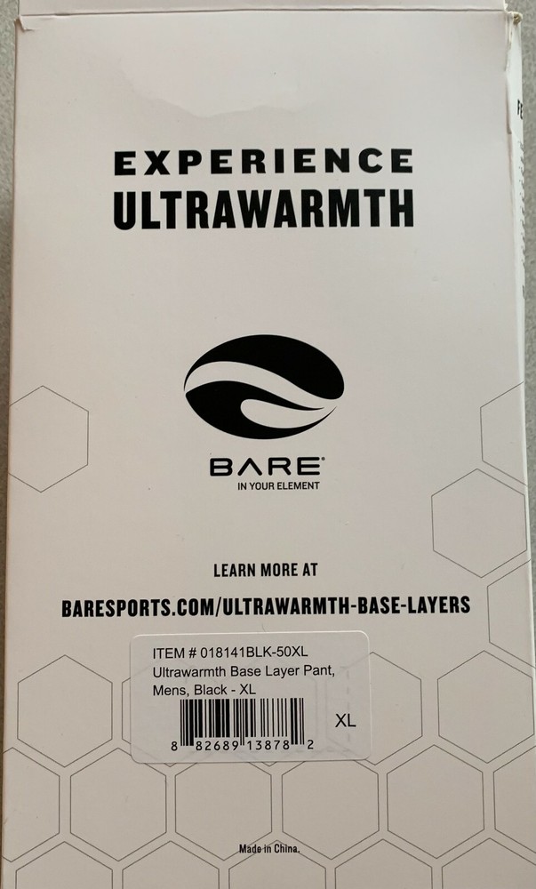 BARE Ultrawarmth Base Layer Top, Mens, Black - XL