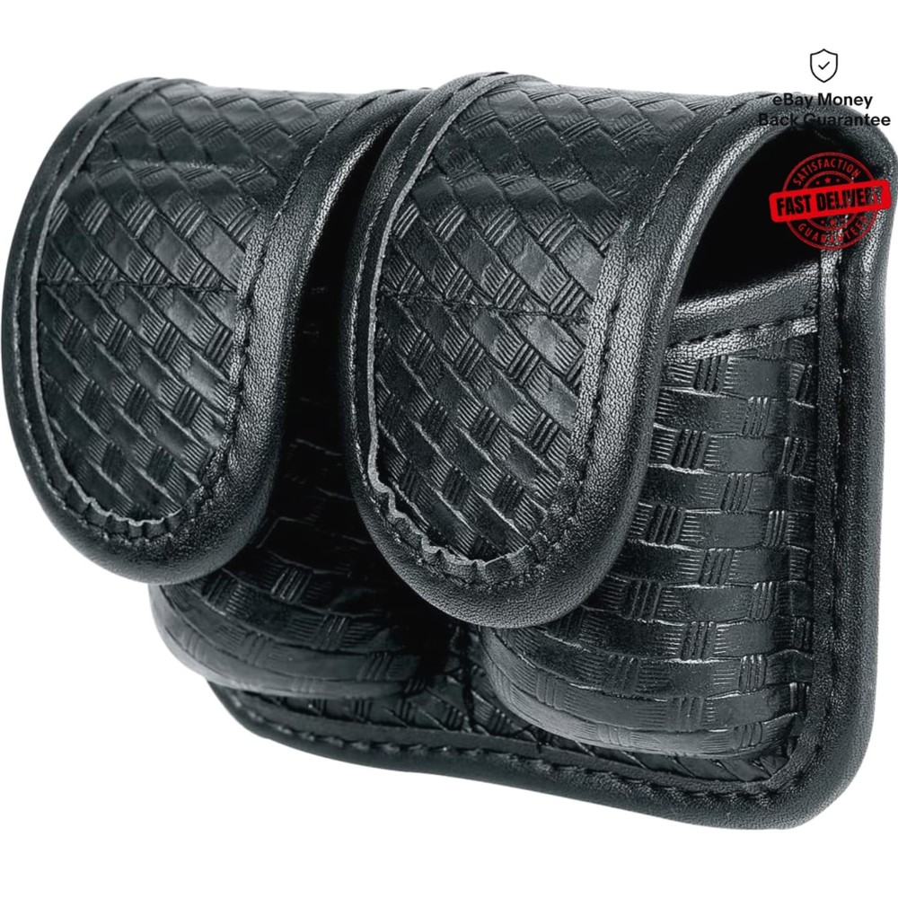 Secure Black Nylon Speed Loader Pouch for Two .38/.357 Loaders - Compact Design