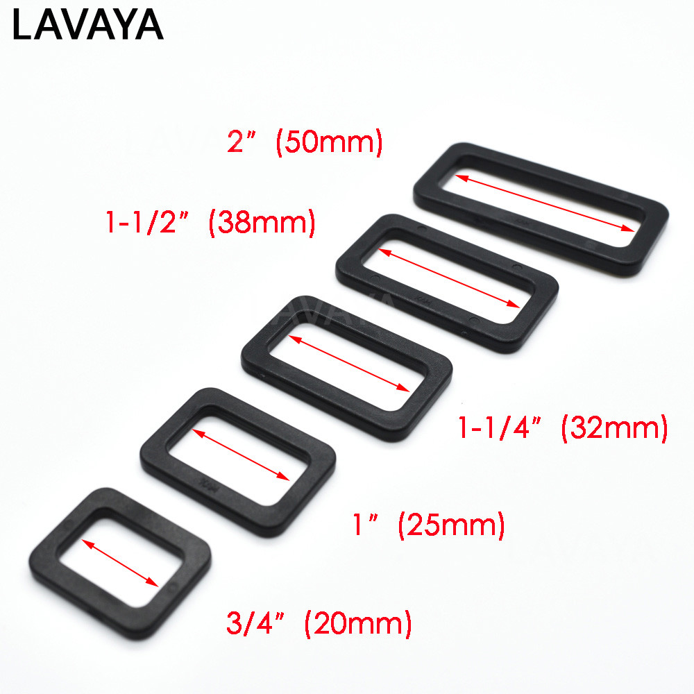 Plastic Black Loops Looploc Buckles Rectangle Rings Backpack Straps Webbing Bag