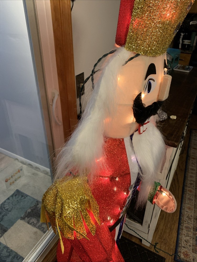 5’ Nutcracker King LED light Up. Red/Gold