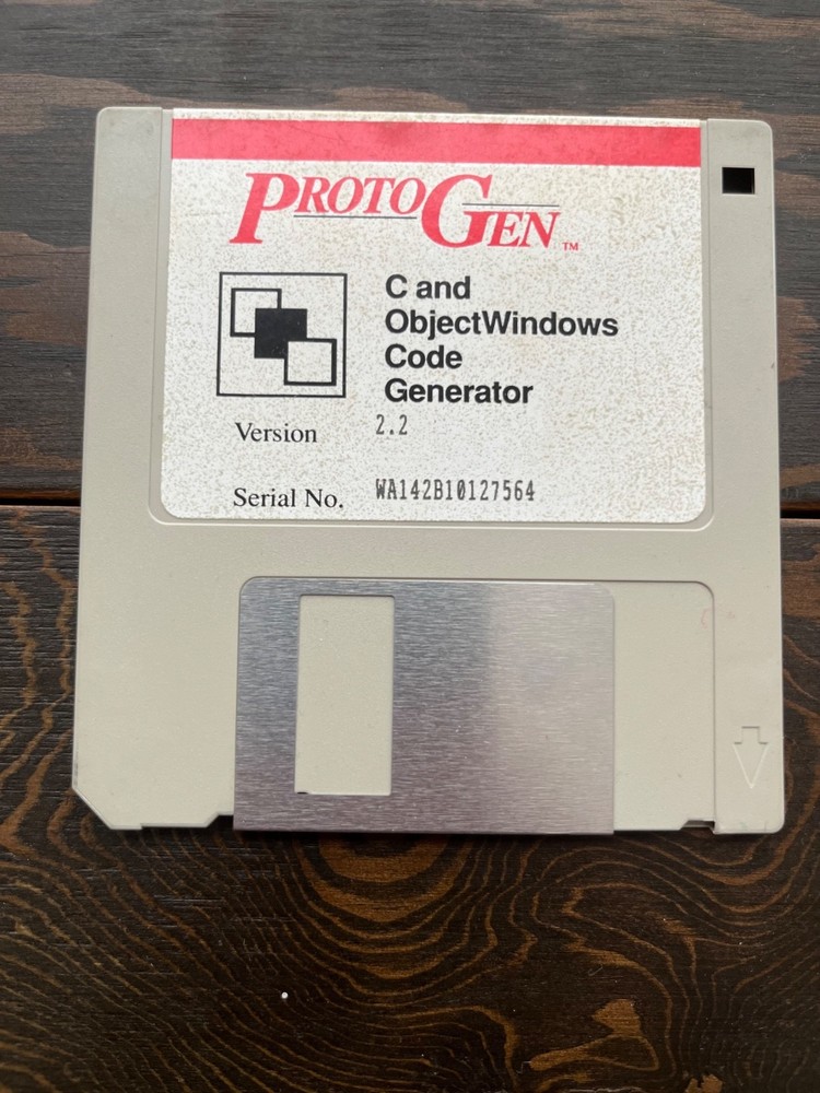 Protogen C and ObjectWindows Code Generator 3.5" Floppy (UNTESTED)