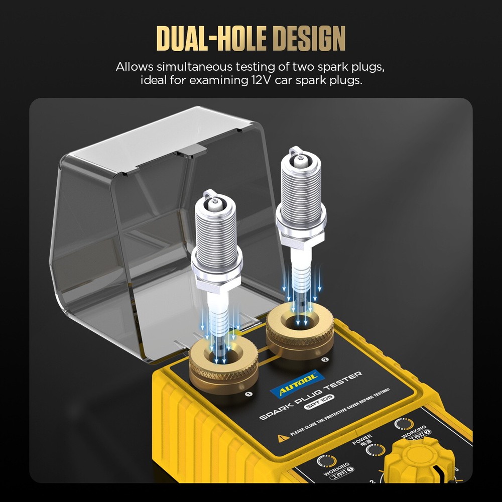 Spark Plug Tester Car Engine Ignition Plug Analyzer Adjustable Test Hole Height