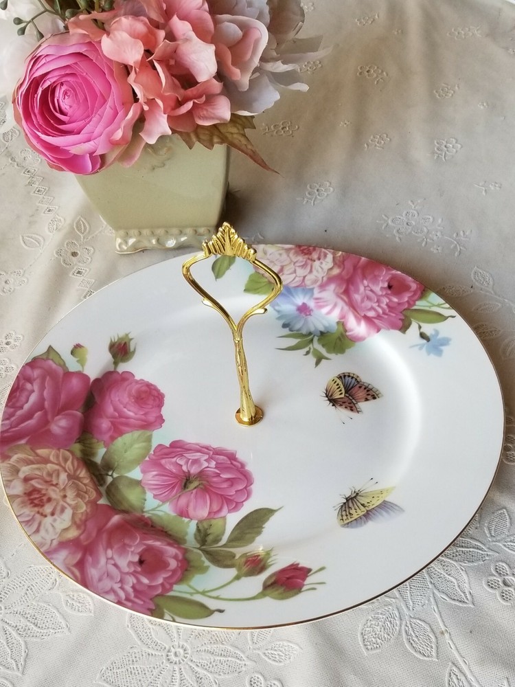 Gorgeous Gracie Cake Plate Cupcake Server Display Tray Spring & Summer