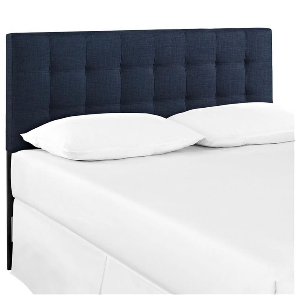 Modway Lily King Upholstered Polyester Fabric Headboard in Navy