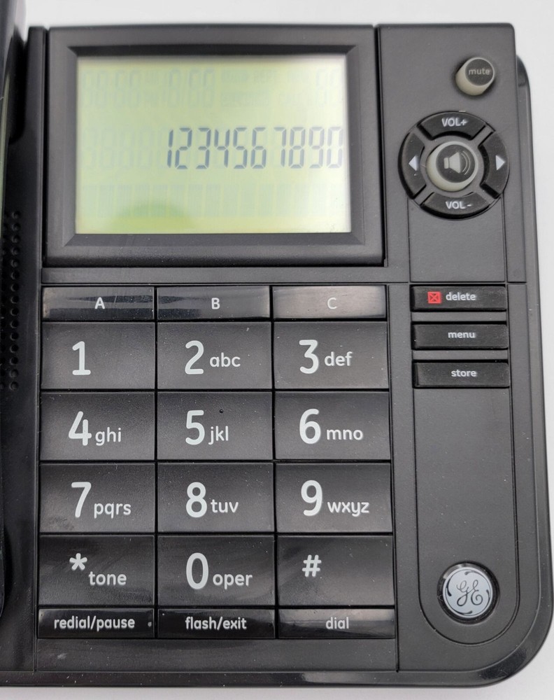 GE Corded Landline Phone Model 29585FE1-A With LCD Display Memory Store Function