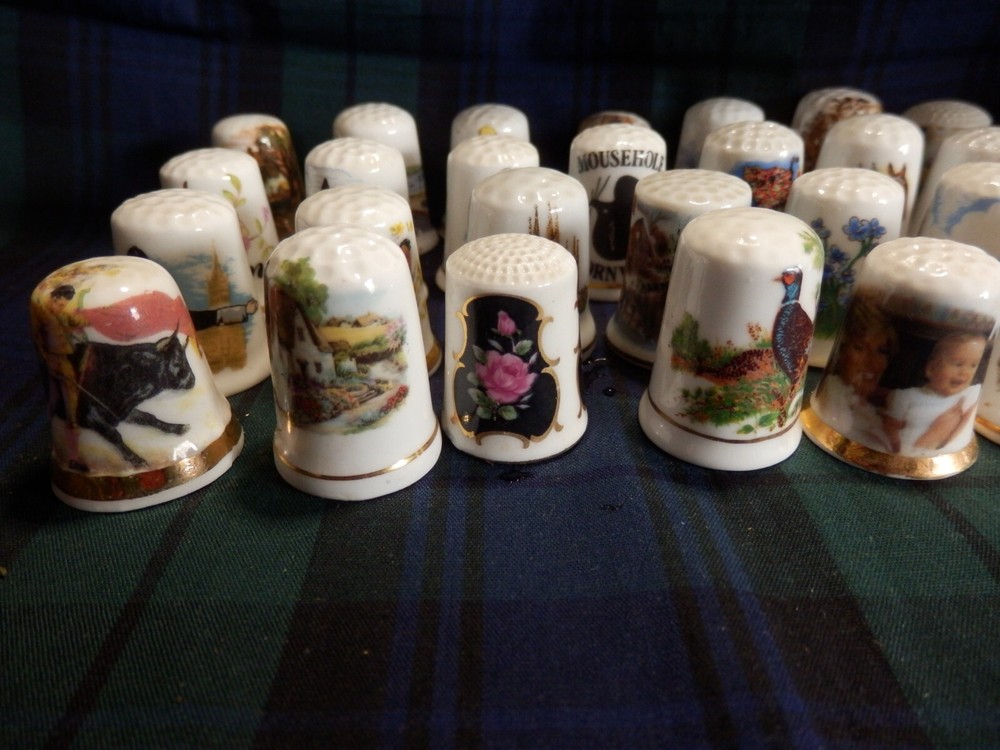 Job lot 40 collectable thimbles