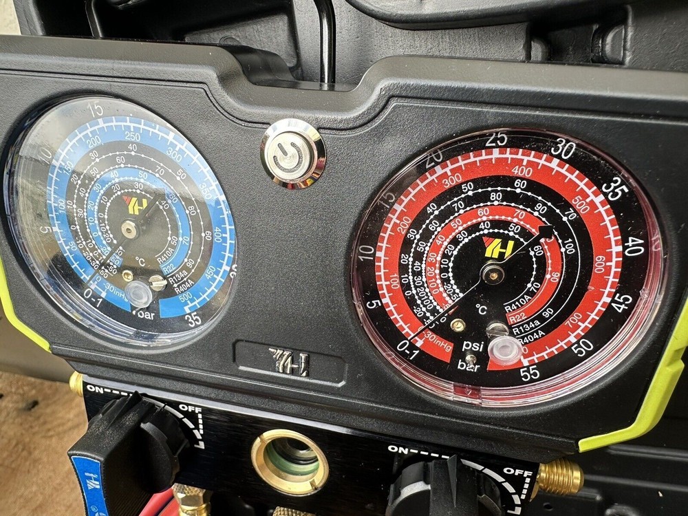 HVAC Motor Tech Mini Split AC Refrigerant Diagnostic Manifold Gauge & Hoses Set