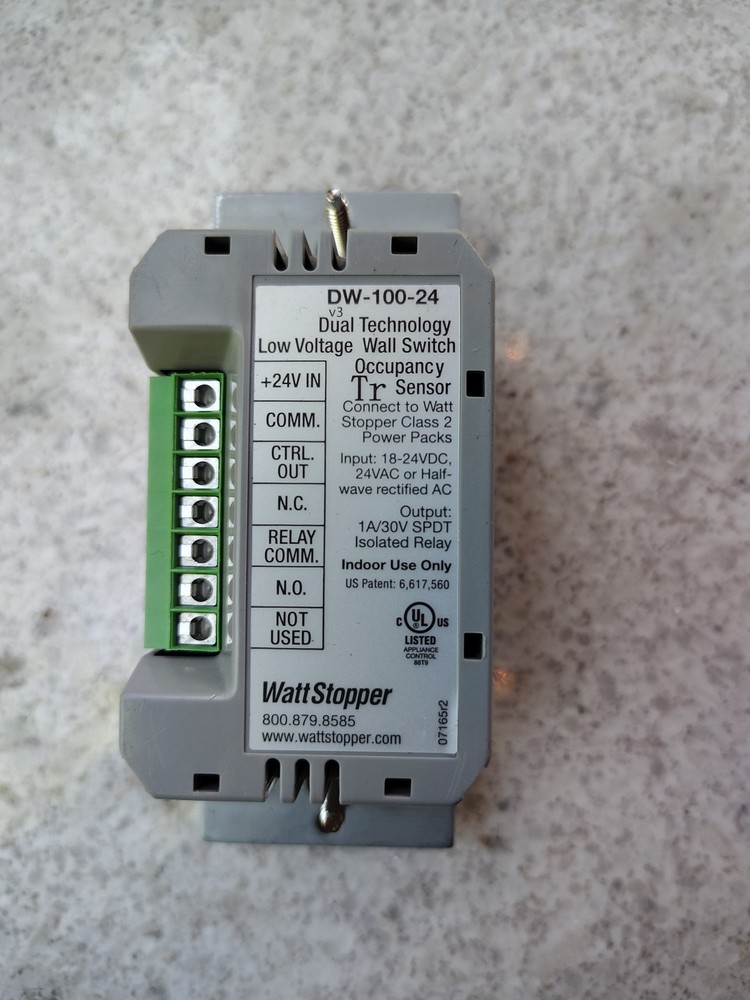LEGRAND WATTSTOPPER DW-100-24-G DUAL TECH WALL SWITCH SENSOR